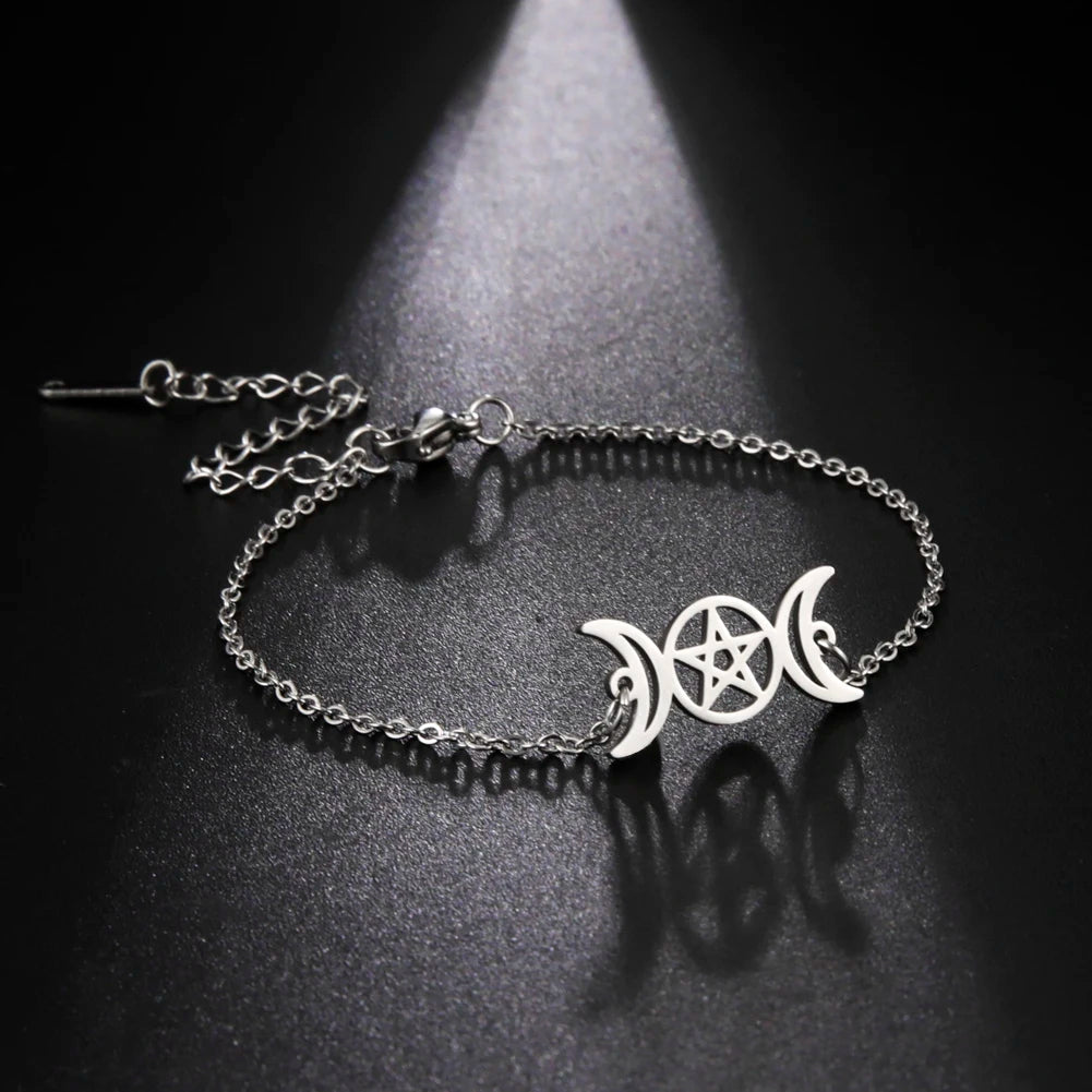 Triple Moon Goddess Bracelet