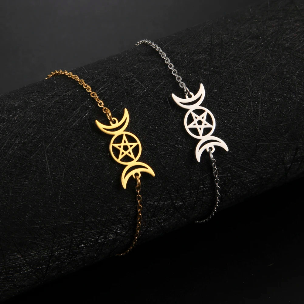 Triple Moon Goddess Bracelet