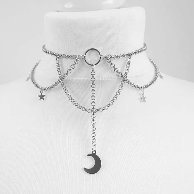 Black Crescent Moon Choker