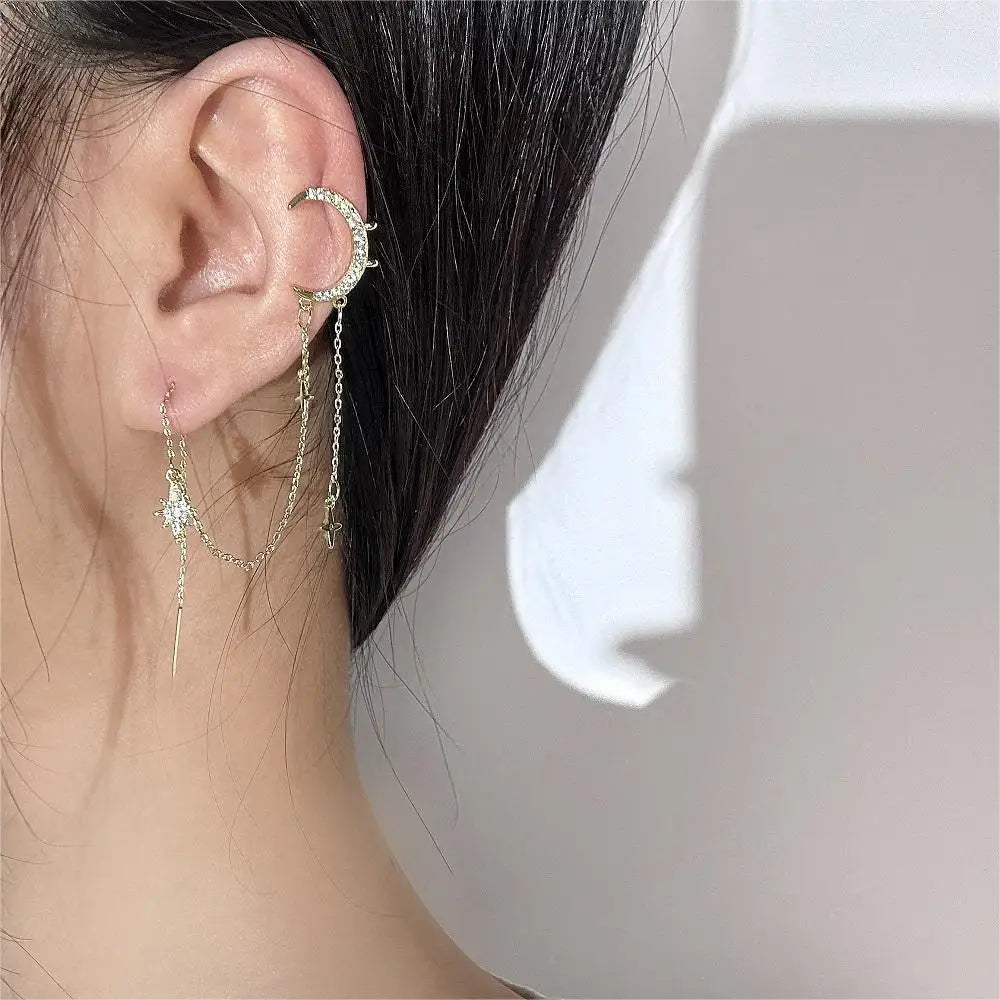 Star Moon Clip Earring