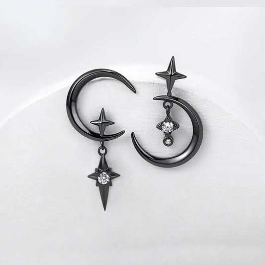 Dark Moon Asymmetrical Earrings