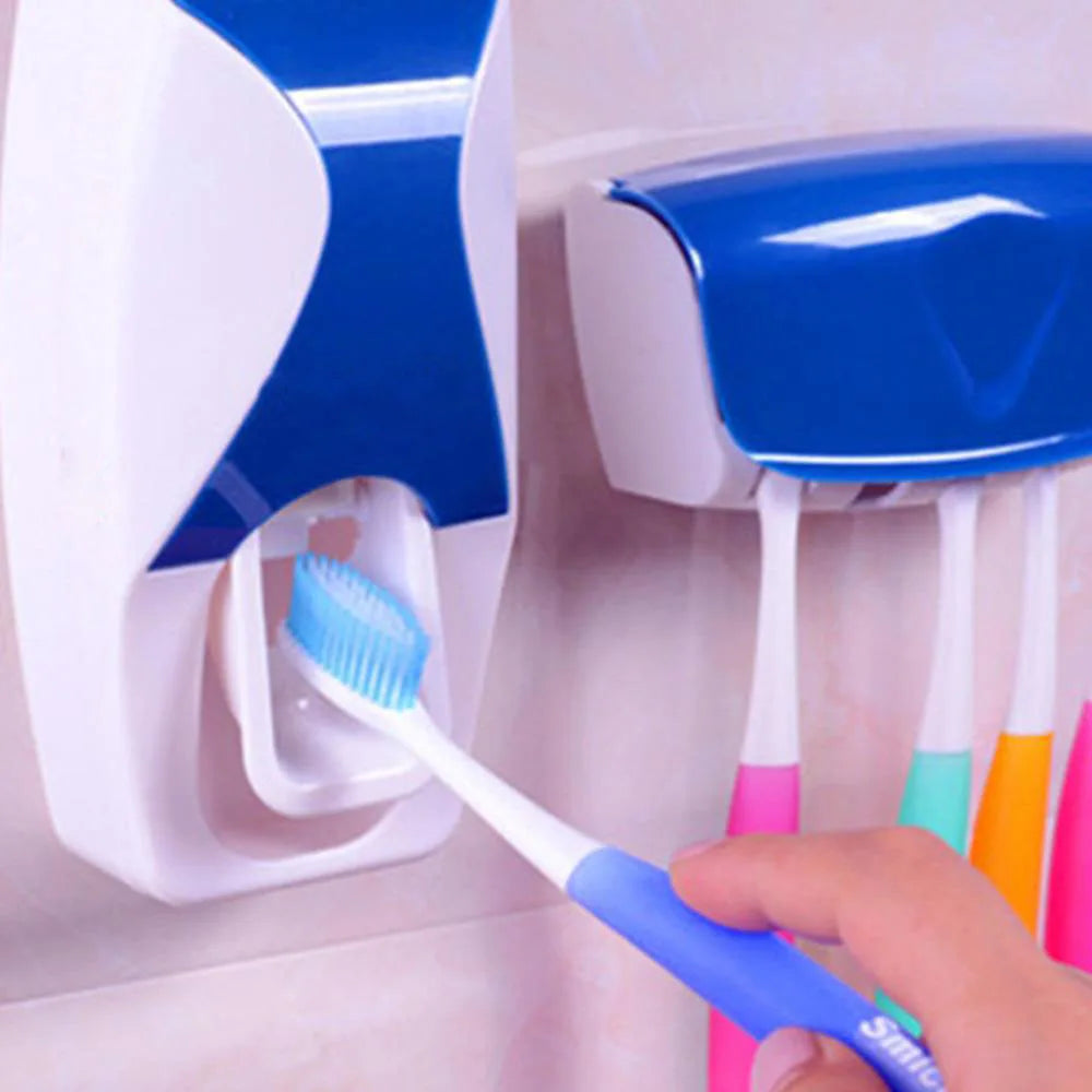 Automatic Toothpaste Dispenser and Toothbrush Holder