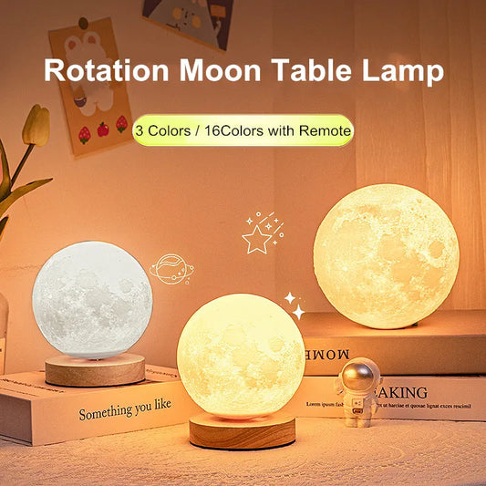 3D Rotating Moon Lamp