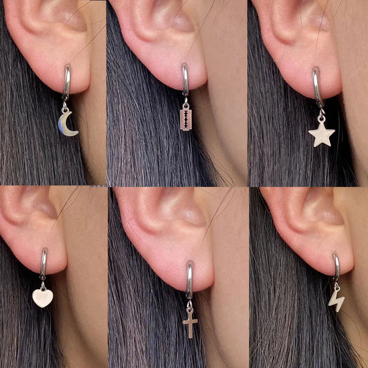 Star Moon Dangle Earrings