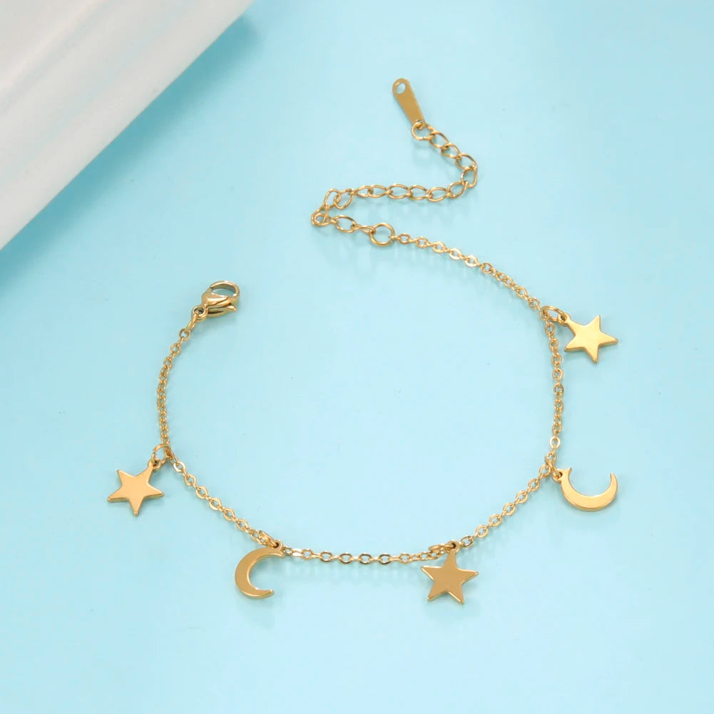 Moon and Star Anklet