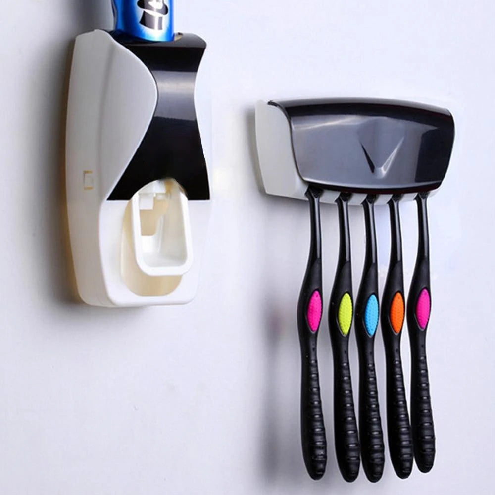 Automatic Toothpaste Dispenser and Toothbrush Holder